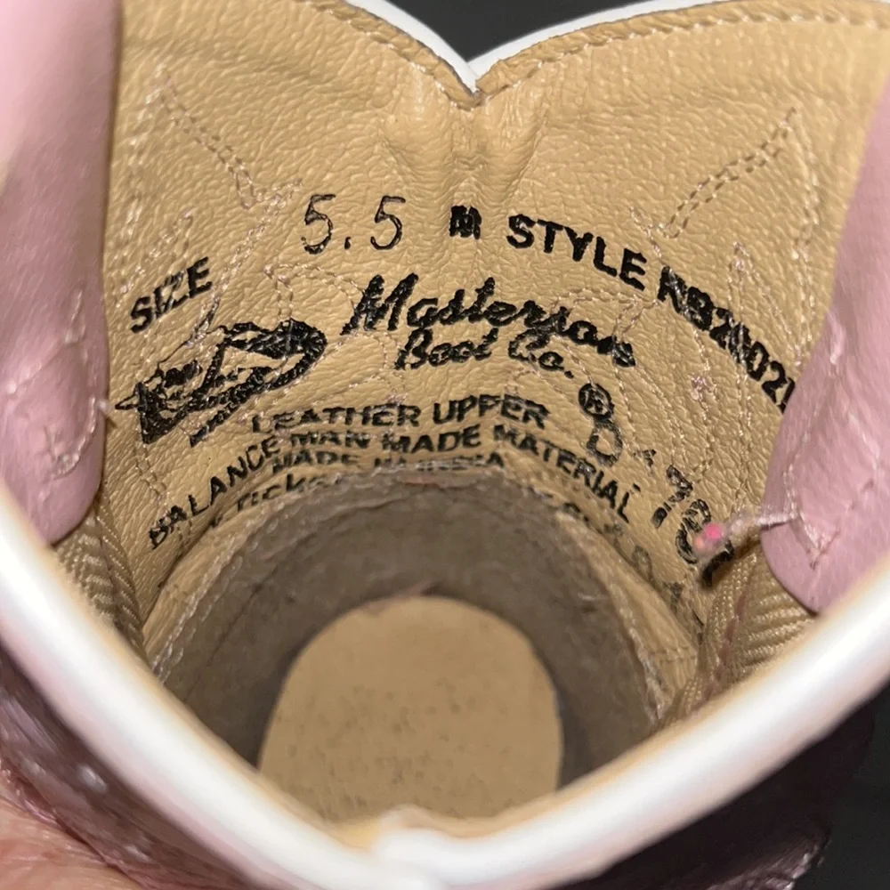 Masterson Boot Co. girls’ pink leather boots 5.5